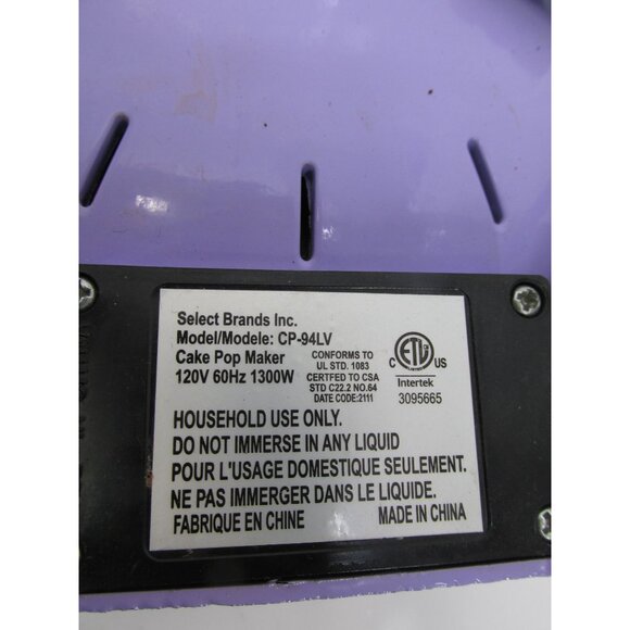 Babycakes Cake Pop Maker CP-94LV PURPLE Doughnut hole maker FUN! - Picture 2 of 6